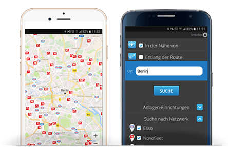 E-Route ist als App für iPhone und Android erhältlich.